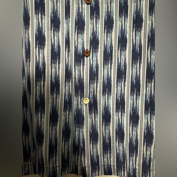 Tommy Bahama Men’s Camp Shirt Ikat Short Sleeve Blue Silk Blend Size‎ XL - Picture 2 of 10